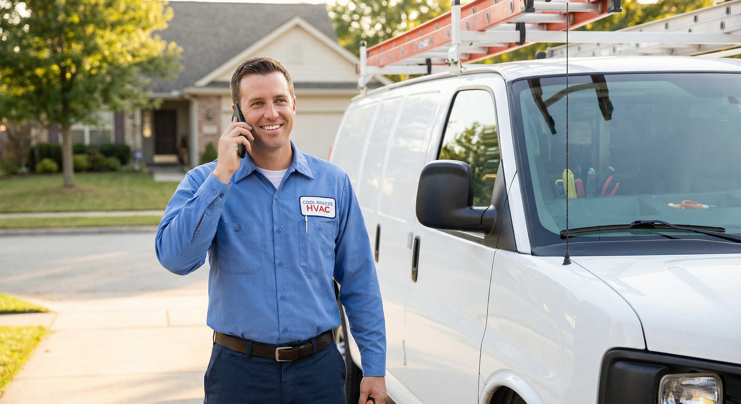Garage door technician on a service call